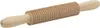 A wooden rolling pin with a textured surface and handles, isolated on a white background. Produktbild-Vorschau