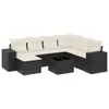 8-tlg. Garten-Sofagarnitur mit Kissen Schwarz Poly Rattan Produktbild-Vorschau 1