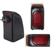 A collage of three images showing a black plug-in heater from different angles. Anteprima dell’immagine prodotto