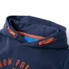 Kinder-Kapuzenpullover Marineblau Melange und Orange 140 Produktbild-Vorschau 3