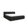 A dark gray upholstered bed with a white mattress, shown from a side angle against a white background. Voir les images du produit