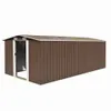 vidaXL Szopa ogrodowa 257x489x181 cm metalowa brązowa Podgląd zdjęcia produktu 7