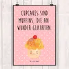 Mr. & Mrs. Panda Bild Cupcake DIN A2 - Rot Pastell - Produktbild-Vorschau 2