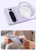 A collage showing a phone case from two different angles, one showing it with a magnetic charger and the other showing someone holding the phone with the case on. Produktbild-Vorschau