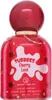 A red perfume bottle with white text and cherry graphics. Náhľad obrázku produktu