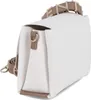 A white handbag with tan accents and strap. Náhľad obrázku produktu