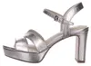 Tamaris Damen Sandalette Gold Silber Metallic Optik Karree Produktbild-Vorschau 14