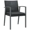 Gartenstühle mit Kissen 4 Stk. Schwarz 56,5x57x83cm Poly Produktbild-Vorschau 3