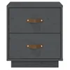 vidaXL Nachttisch Grau 40x34x45 cm Massivholz Kiefer -  Produktbild-Vorschau 6