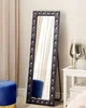 BELIANI Stojace zrkadlo tmavosivý zamatový rám 50 x 150 cm Náhľad obrázku produktu 2
