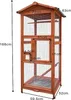 A diagram of a wooden bird cage with dimensions labeled. Produktbild-Vorschau