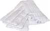 A white quilted pillow folded and layered on a white background. Produktbild-Vorschau