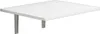 A white rectangular shelf with two gray metal support legs. Produktbild-Vorschau