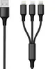2GO 3v1 USB nabíjecí kabel 3x Lightning Nylon 1,5 m černý Náhled obrázku produktu 1