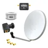 ARLI 60 cm HD Sat Anlage Weiss mit Quad LNB Satfinder 15 m Produktbild-Vorschau 1