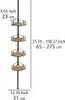 A diagram showing the dimensions of a telescopic corner shelf unit. Produktbild-Vorschau