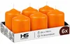 Stumpenkerzen Ø4cm x 6cm - 6er Pack Orange Produktbild-Vorschau 1