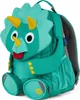 A green dinosaur-themed backpack for children. Produktbild-Vorschau