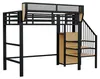 Hochbett 90x200 cm mit Sicherheitsleiter und verstellbarem Produktbild-Vorschau 10
