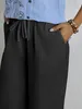 ASKSA Damen Leinenhose Casual Leicht Leinen Hose Gerades Produktbild-Vorschau 5