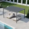 PRIMEYARD Pergola 3x4 m Pfosten und Lamellendach aus Stahl Produktbild-Vorschau 4