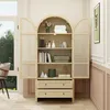 Armadio Sweiko con ante in rattan intrecciato e due Anteprima dell’immagine prodotto 2