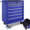 A blue tool chest with multiple drawers on wheels, shown against a white background. A few drawers are pulled out to the side. Náhled obrázku produktu