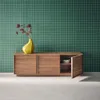 sweeek - TV-Möbel Holzdekor 3 Türen 140 cm - Nussbaumfarben Produktbild-Vorschau 4
