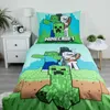 Povlečení bavlna Minecraft Mobs Here 140x200, 70x90 cm Náhled obrázku produktu 2