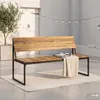 home24 Gartenbank aus Akazienholz - Schwarz / Braun - Produktbild-Vorschau 1