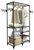 vidaXL Vešiak na kabáty z ocele a vlny 87x44x158 cm čierny Náhľad obrázku produktu 3