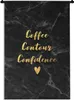 MuchoWow® Wandteppich Wandbehang Zitat - Kaffee - Gold - Produktbild-Vorschau 1