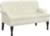 A cream-colored loveseat with tufted backrest and rolled arms, shown from the front. Náhled obrázku produktu