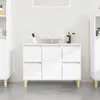 vidaXL Vanity Unit White 80x33x60 cm Dřevěný materiál Náhled obrázku produktu 2