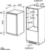 A diagram showing the dimensions and installation requirements for a built-in refrigerator. Produktbild-Vorschau