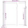 vidaXL Tenda laterale estensibile nera 200x500 cm Anteprima dell’immagine prodotto 8