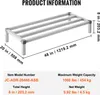 A diagram showing the dimensions and specifications of a dunnage rack. Produktbild-Vorschau