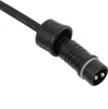 A close-up of a black electrical connector with two pins. Produktbild-Vorschau