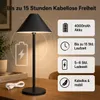 LED Tischlampe kabellos mit Akku - 360° Drehbar Touch Produktbild-Vorschau 7