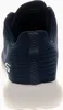 The back view of a navy blue Skechers sneaker with a white sole. Anteprima dell’immagine prodotto