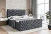 A bedroom scene with a large, upholstered bed as the main focus. Produktbild-Vorschau