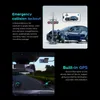 Collage of marketing images showing a car accident and a dashcam inside a car. Produktbild-Vorschau