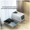 Katzentoilette Katzenklo XXL Premium - Edelstahl mit Deckel Produktbild-Vorschau 7