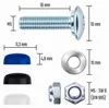 Kennzeichen Schrauben M5 x 16mm DIN 84 mit Abdeckkappen 4er Produktbild-Vorschau 5