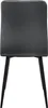 A back view of a single dining chair with a dark grey velvet seat and backrest, and black metal legs. Produktbild-Vorschau