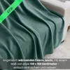 A close-up of a teal fleece blanket draped over a sofa, with a green ribbon overlay that says 'eco'. Náhľad obrázku produktu