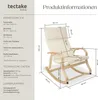 A diagram showing the dimensions of a rocking chair, with accompanying text detailing specifications. Náhled obrázku produktu