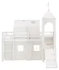 Homestyle4u Hochbett 90x200 Kinder Weiß mit Tunnel und Turm Produktbild-Vorschau 19