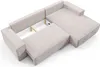 Ecksofa Schlafsofa CORUNIA Stoff Aragon Beige Ottomane Produktbild-Vorschau 3