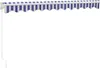 vidaXL Auvent rétractable Bleu et blanc 3x2,5 m Tissu et Voir les images du produit 6
